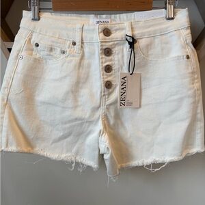 Zenana Outfitters Women's Off-White Jean Shorts